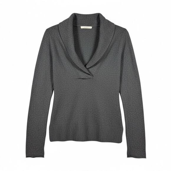 J. Crew Factory Sweaters - J.Crew‎ Women's Charcoal Gray Wool/Cashmere Blend Shawl Neck Sweater - Medium